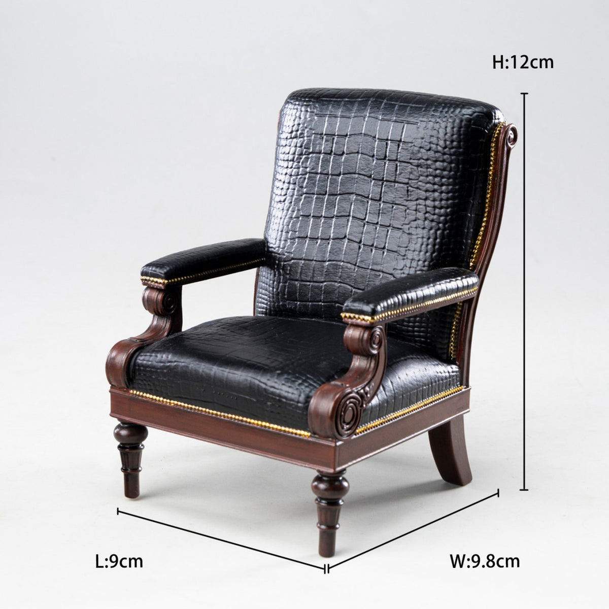 MMMTOYS Studio 1:12 Scale Black Croc Gentleman Armchair Model