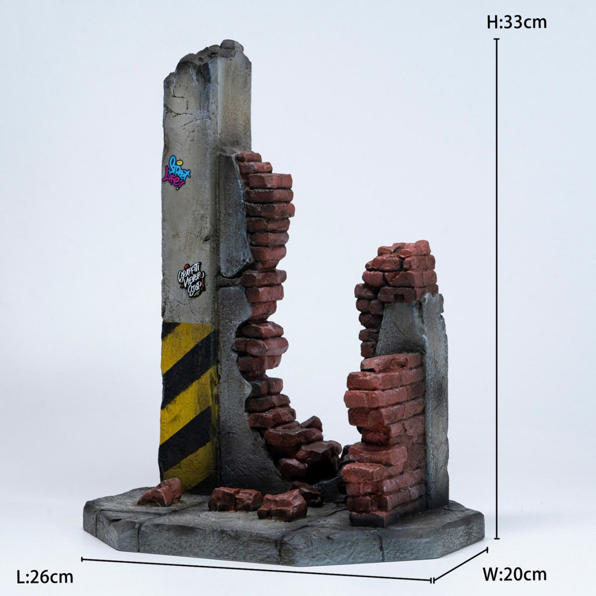 MMMTOYS 1/12 Scale Ruined Walls Along The Street Scene Decor