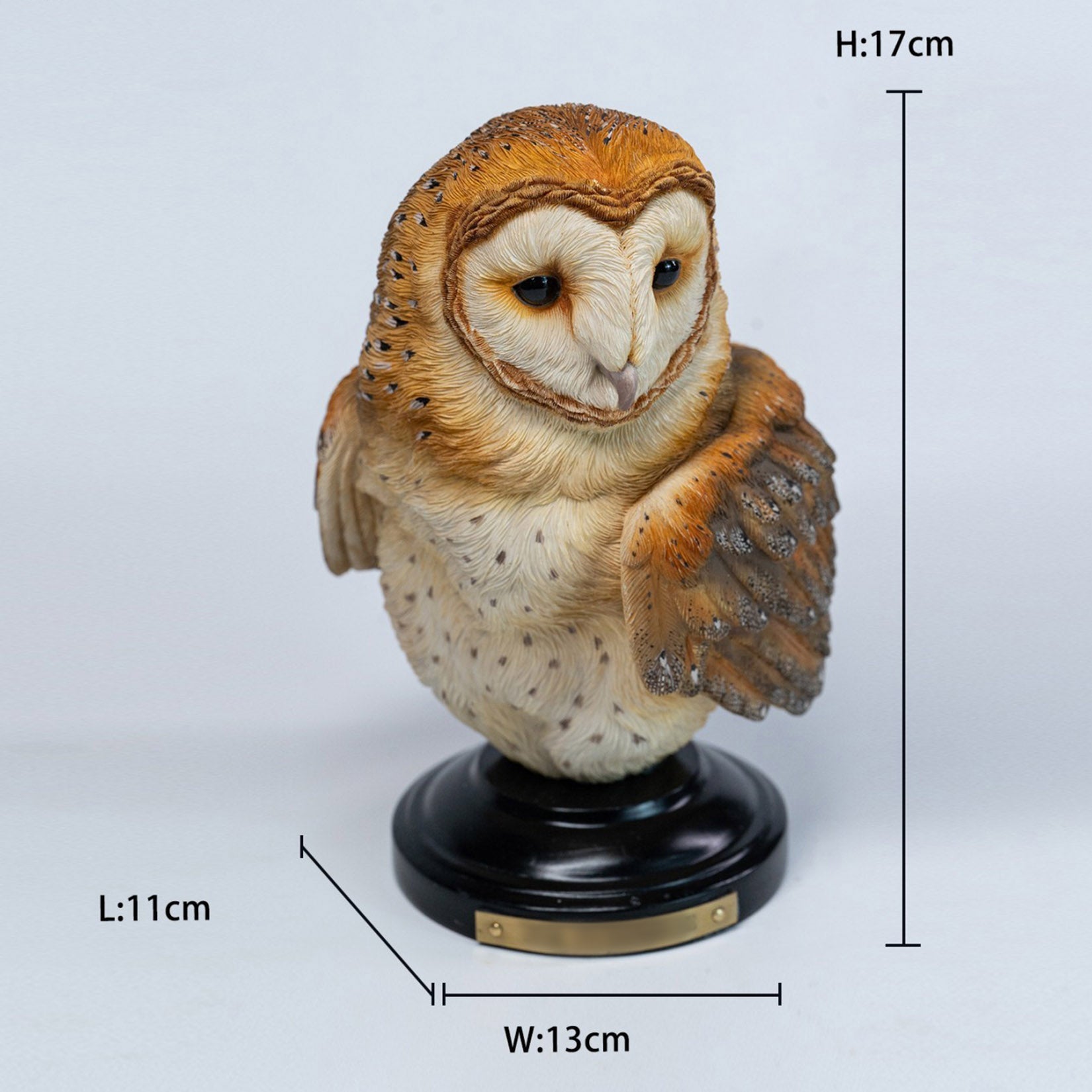 JXK Barn Owl Head Sculpture Figure