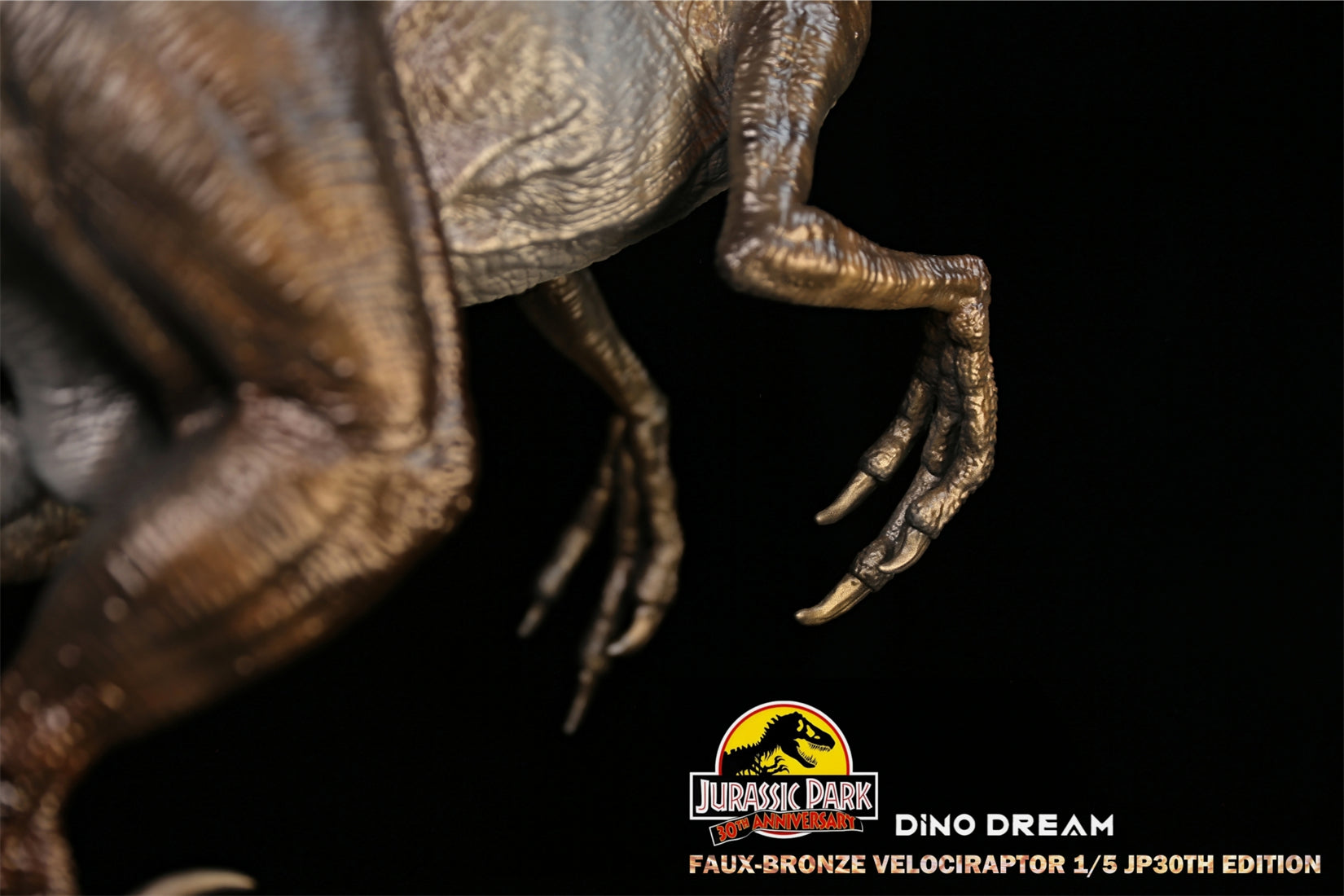 DINO DREAM FAUX-BRONZE VELOCIRAPTOR TREX STATUE