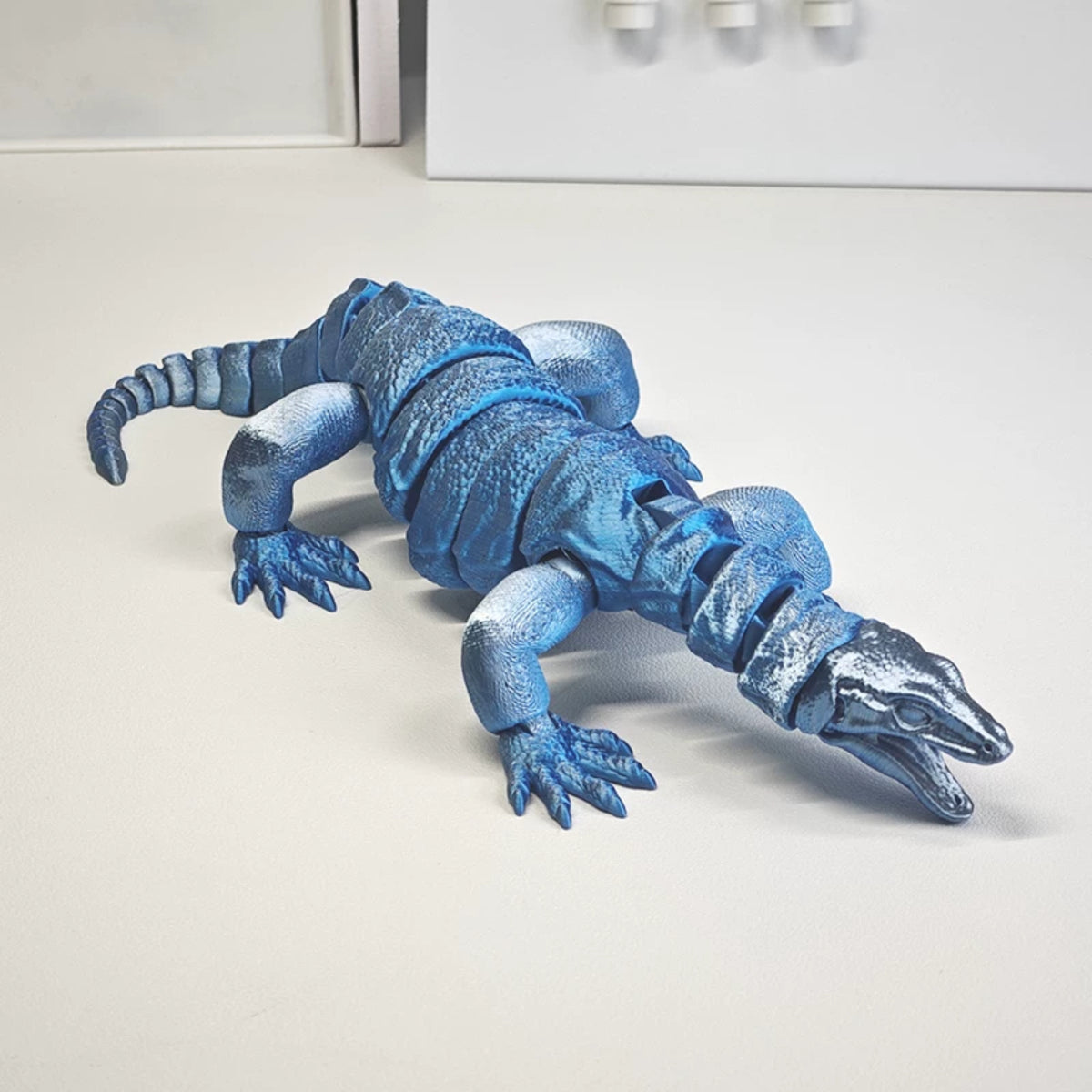 3D Printed Articulated Komodo Dragon Giant Lizard Figure