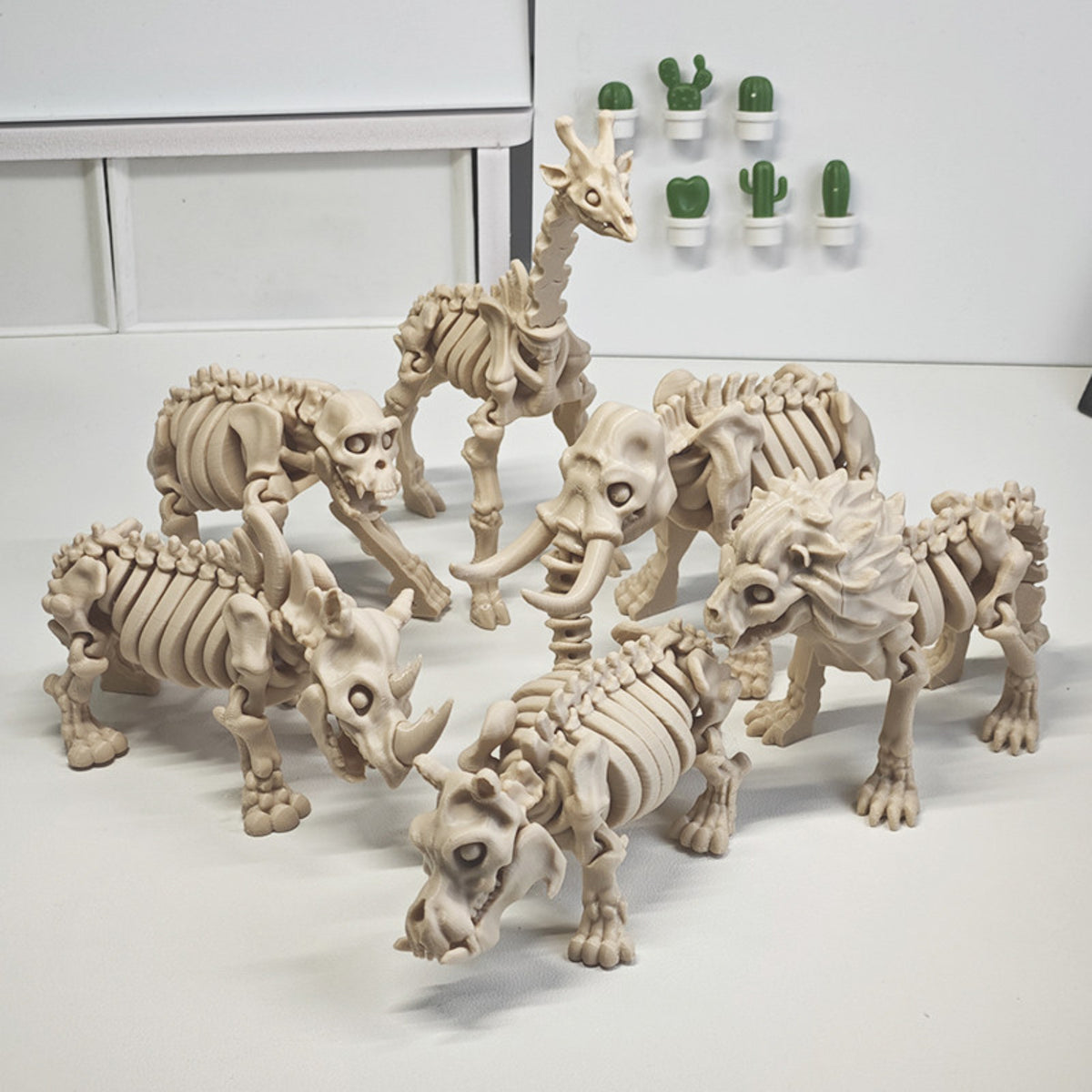 3D Printed African Animal Skeleton Articulated Figure