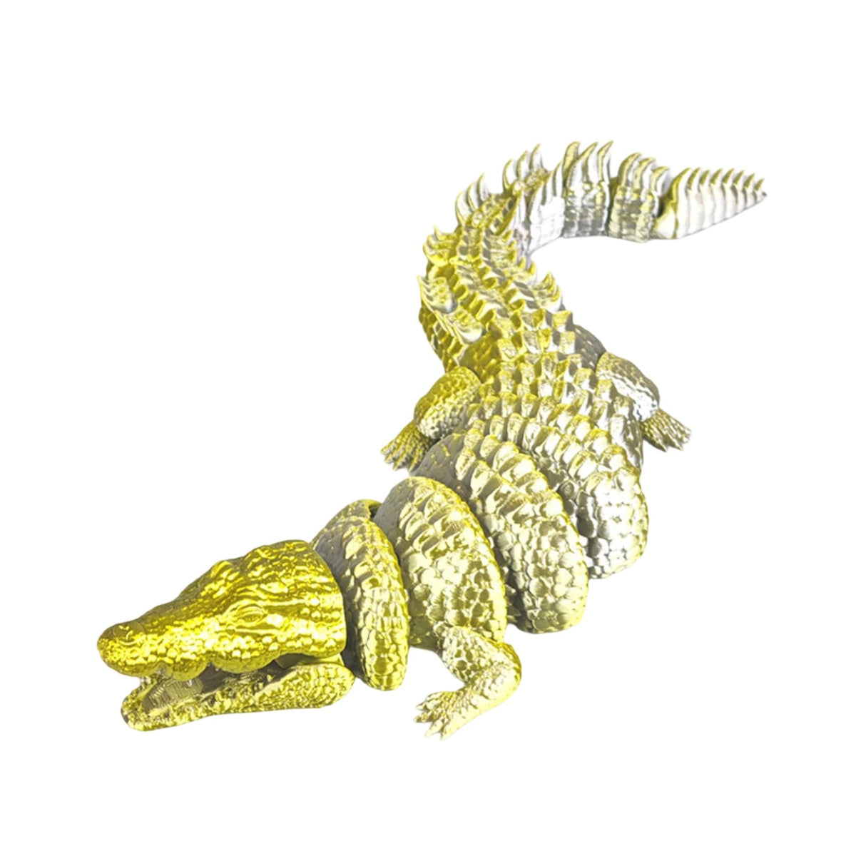 3D Printed Crocodile Articulated Figure Movable Animal Model Display Statue