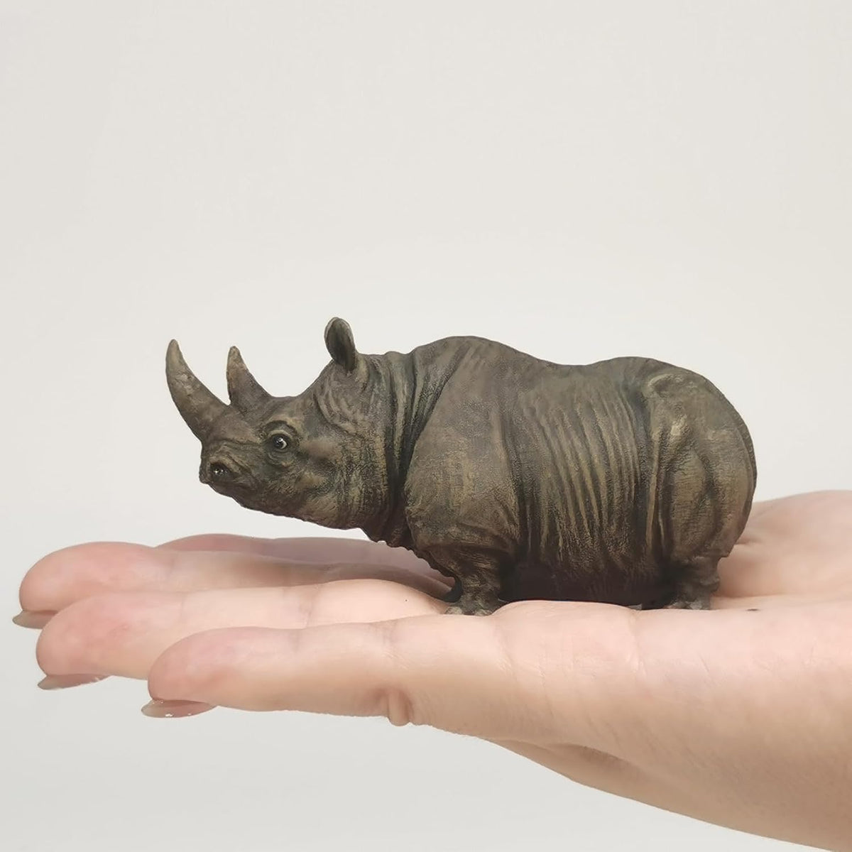Standing Black Rhinoceros Resin Figure Display Gift