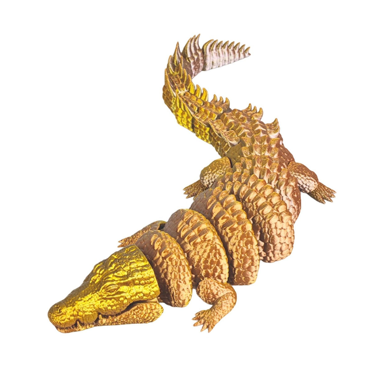 3D Printed Crocodile Articulated Figure Movable Animal Model Display Statue