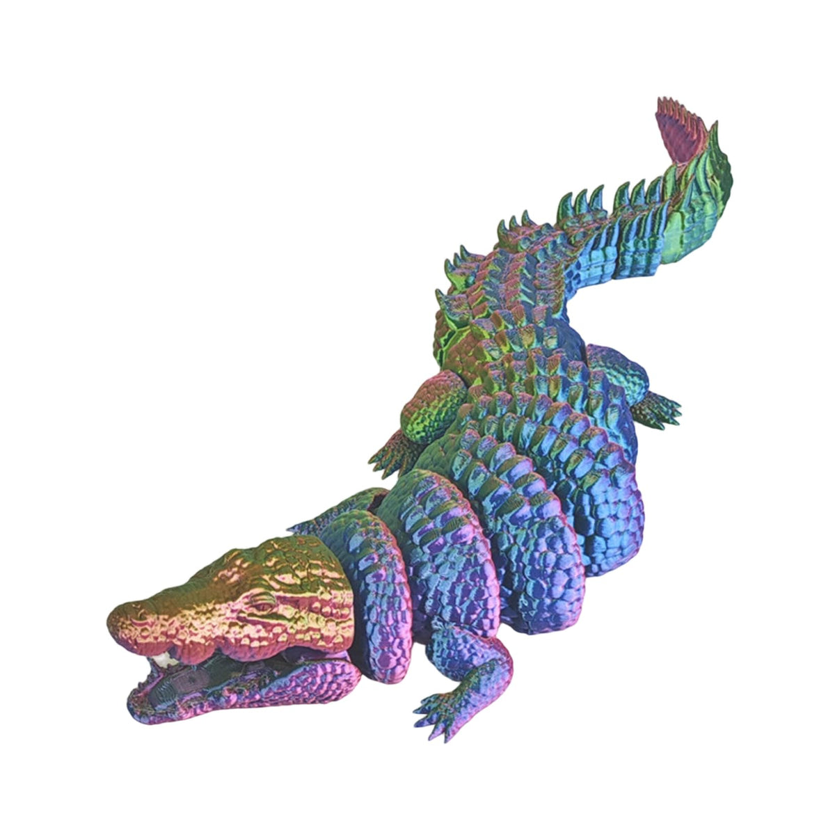 3D Printed Crocodile Articulated Figure Movable Animal Model Display Statue
