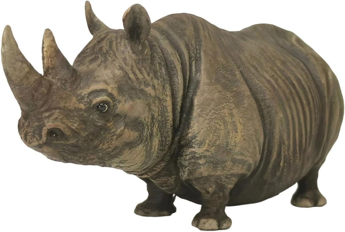 Standing Black Rhinoceros Resin Figure Display Gift