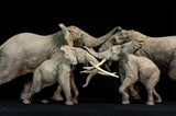 De CLAY Studio African Elephant battling bulls Statue