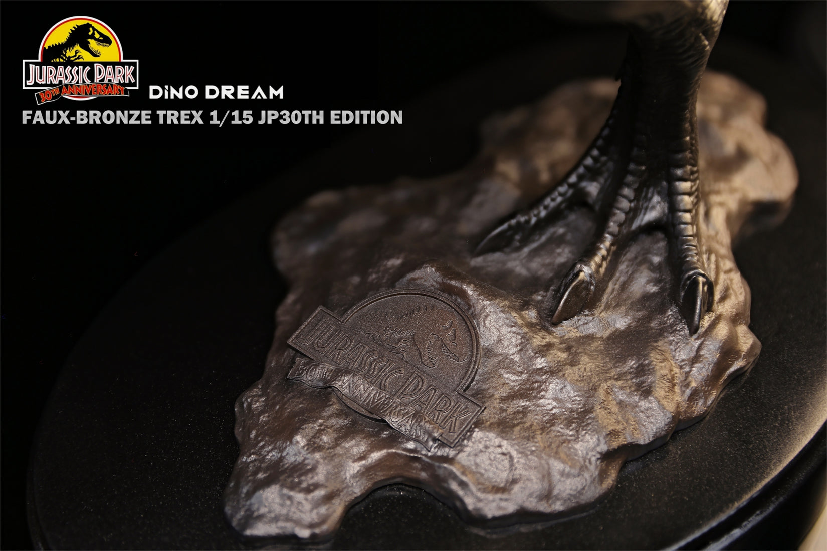 DINO DREAM FAUX-BRONZE VELOCIRAPTOR TREX STATUE