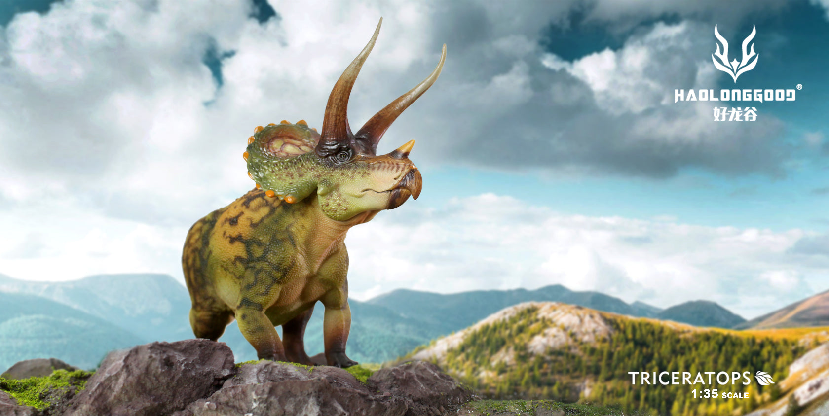 HAOLONGGOOD 1:35 Scale Triceratops Model