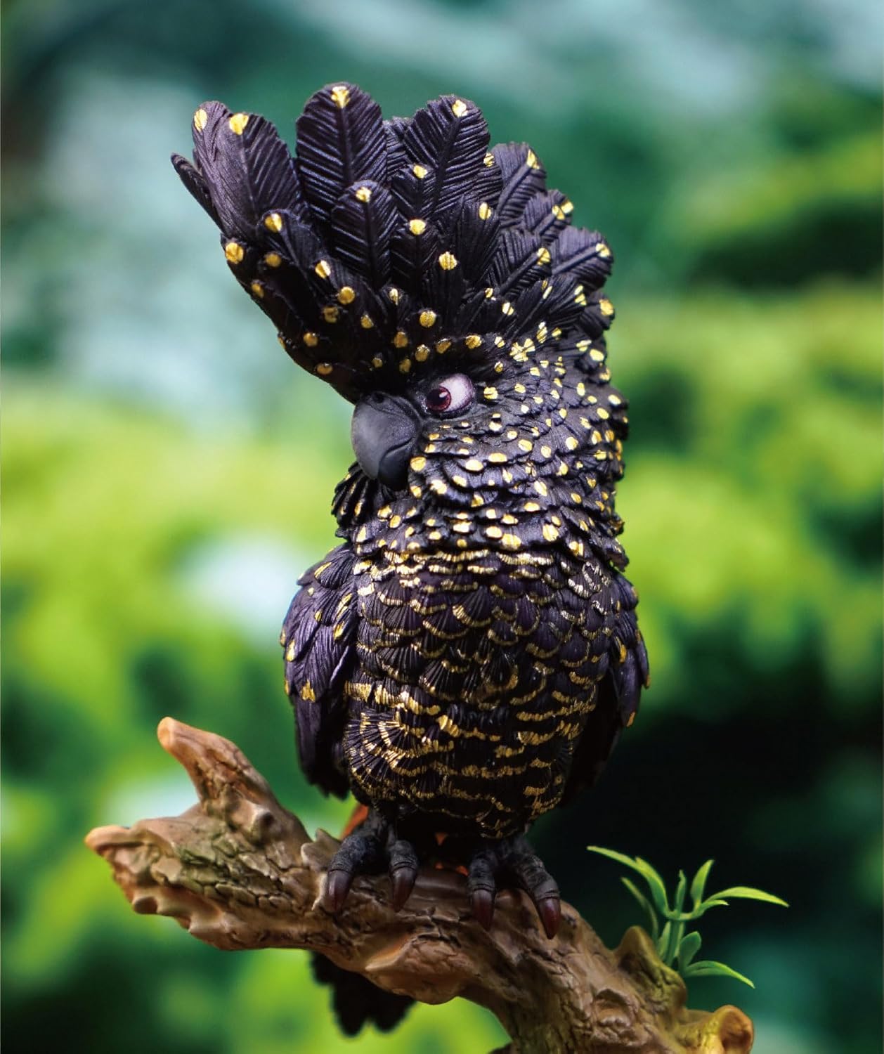 Calyptorhynchus Funereus Parrot Figure Cacatua Alba Model Collector (Black)