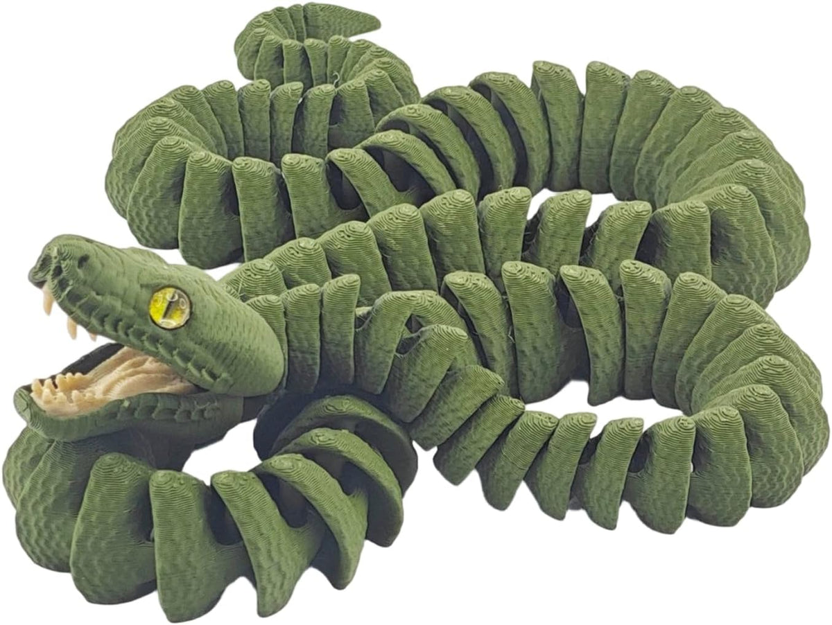 3D Printed Giant Python Articulated Figure Snake Model Collector