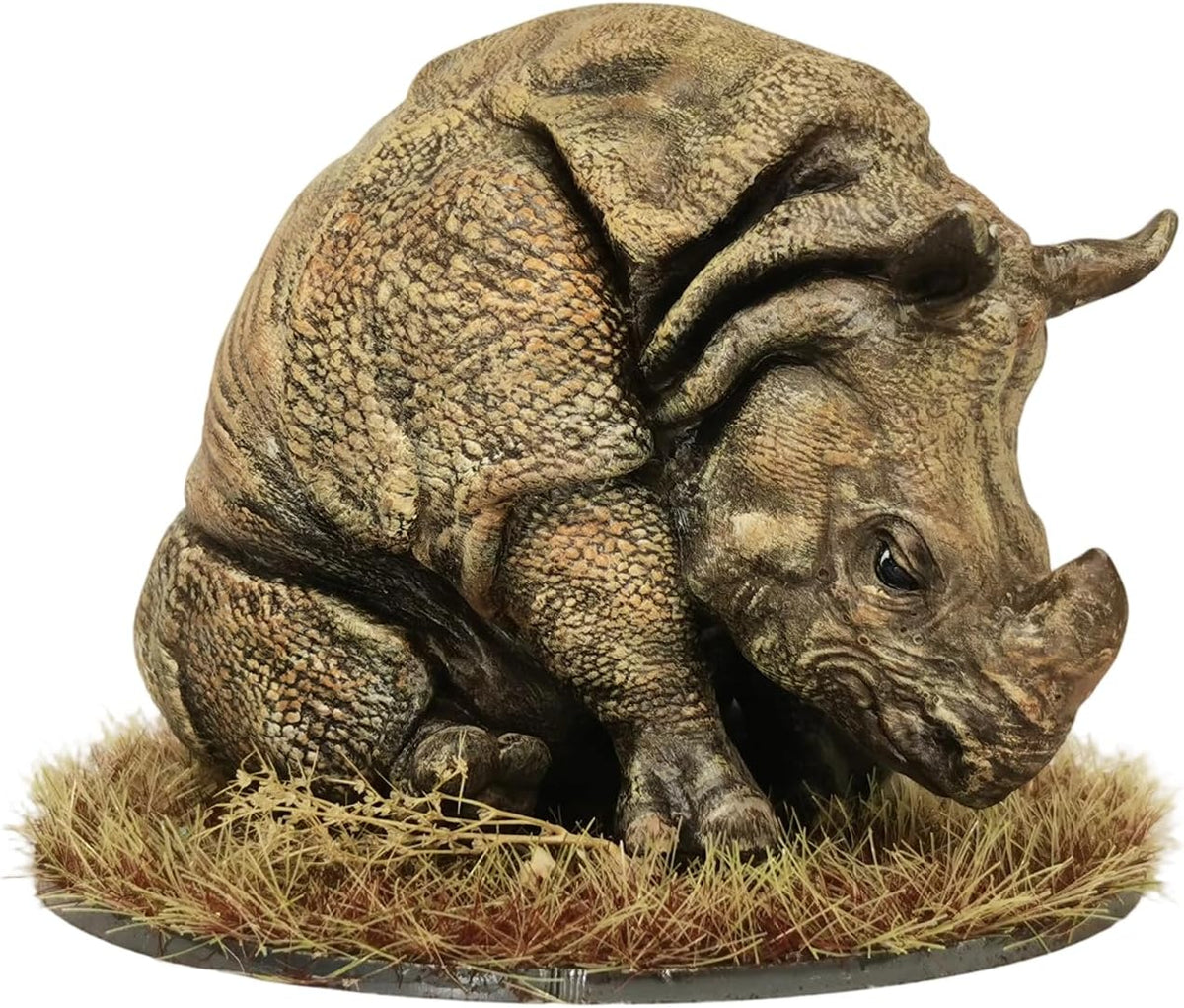 Indian Rhinoceros Realistic Animal Statue Collector Figurine