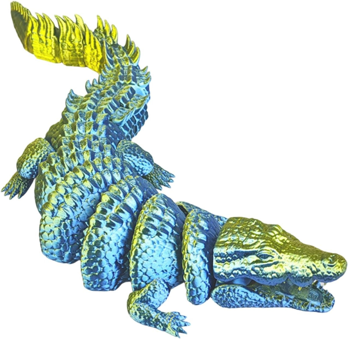 3D Printed Crocodile Articulated Figure Movable Animal Model Display Statue