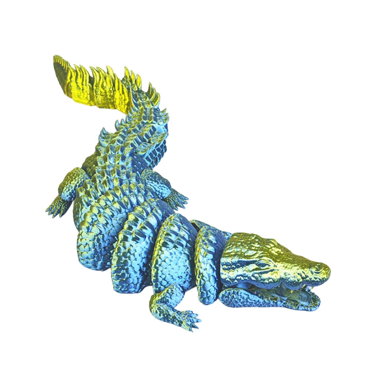 3D Printed Crocodile Articulated Figure Movable Animal Model Display Statue