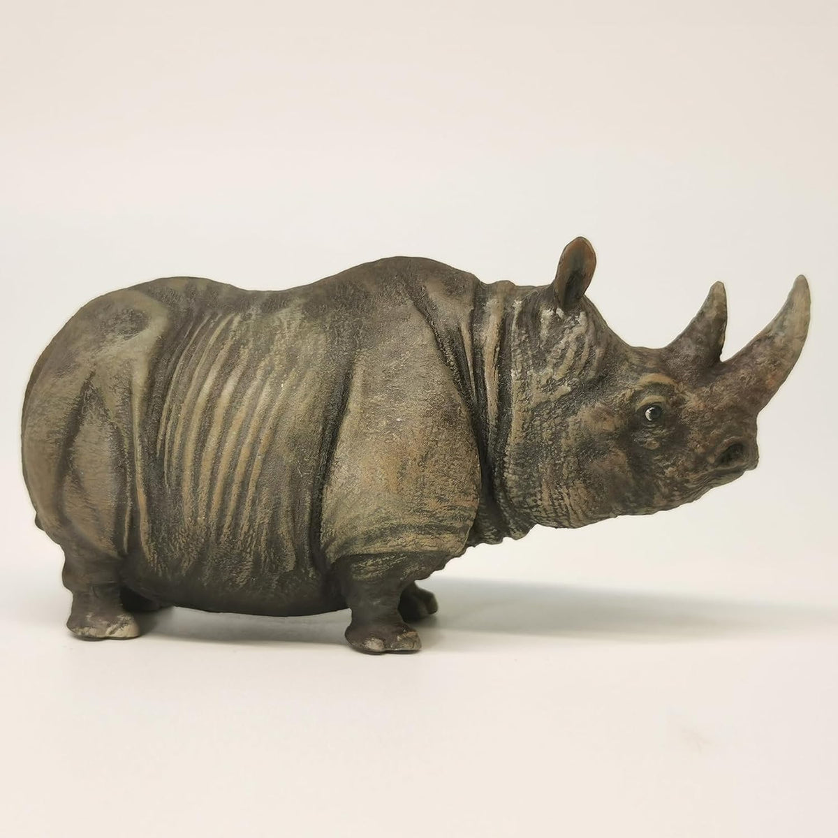 Standing Black Rhinoceros Resin Figure Display Gift