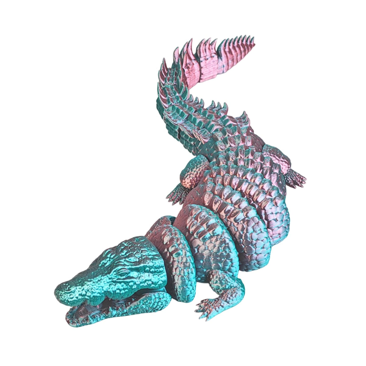 3D Printed Crocodile Articulated Figure Movable Animal Model Display Statue