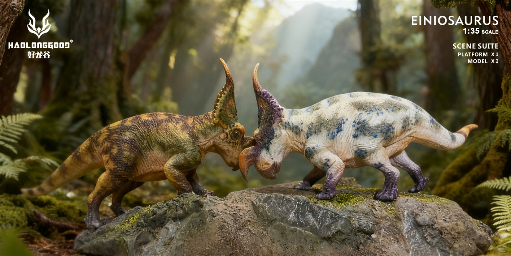 HAOLONGGOOD 1:35 Scale Einiosaurus Battle Model