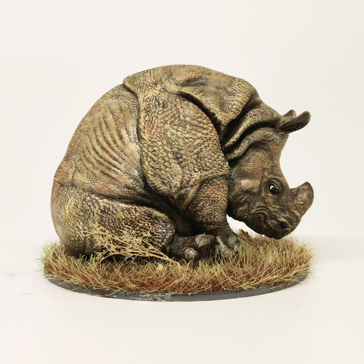 Indian Rhinoceros Realistic Animal Statue Collector Figurine