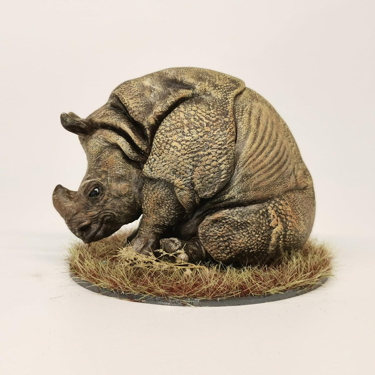 Indian Rhinoceros Realistic Animal Statue Collector Figurine
