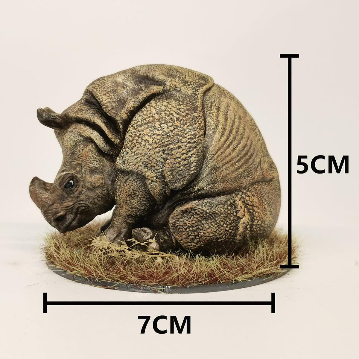 Indian Rhinoceros Realistic Animal Statue Collector Figurine