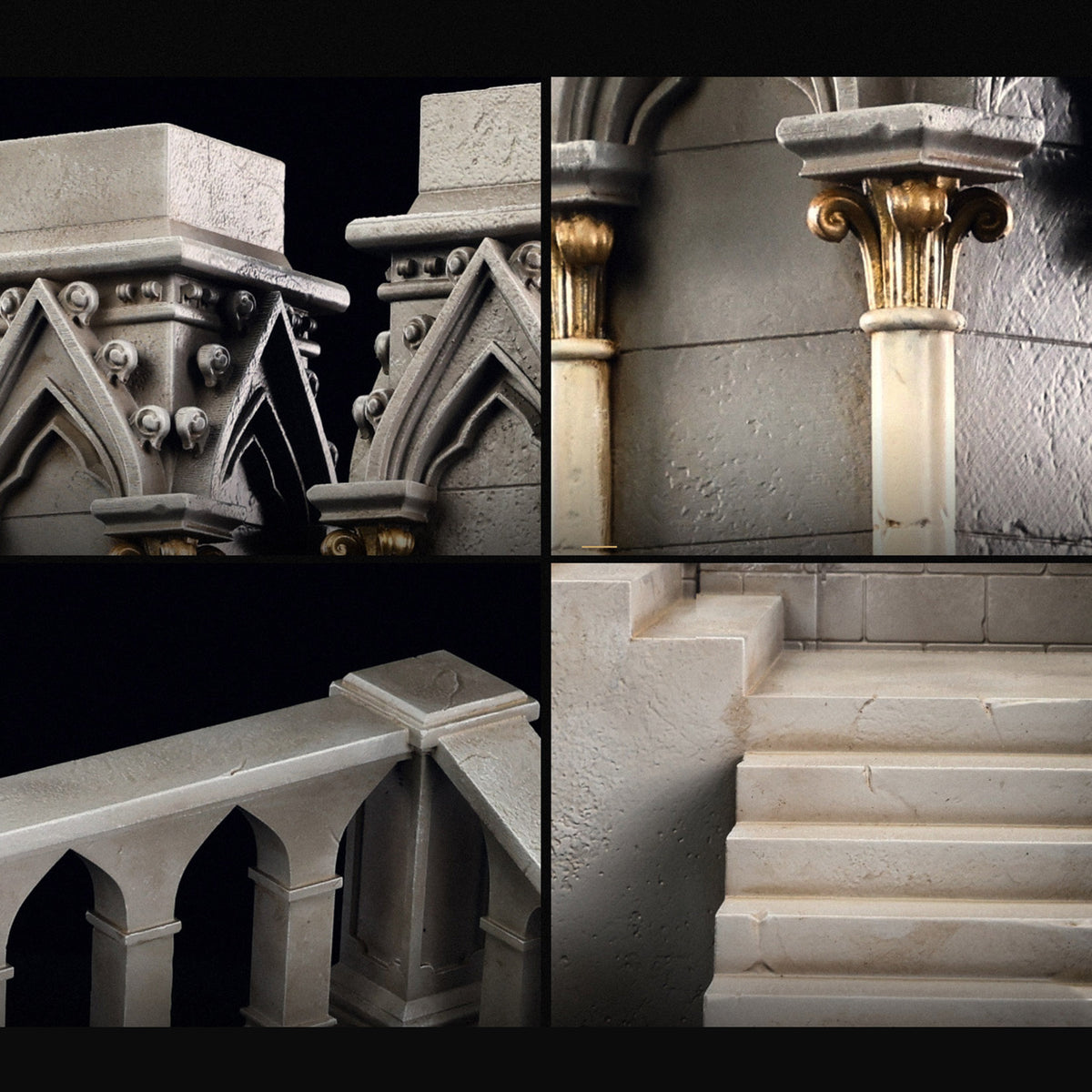 MMMTOYS Studio 1:12 Scale Gothic Cathedral Staircase Display Base