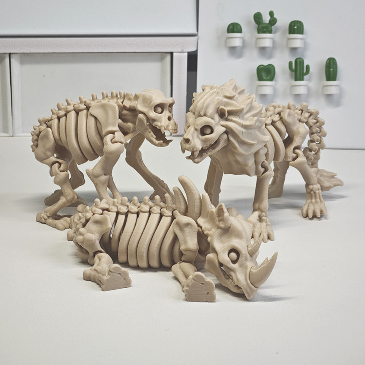 3D Printed African Animal Skeleton Articulated Figure