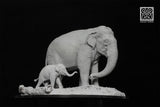 De CLAY Studio Asian Elephant Scene Statue