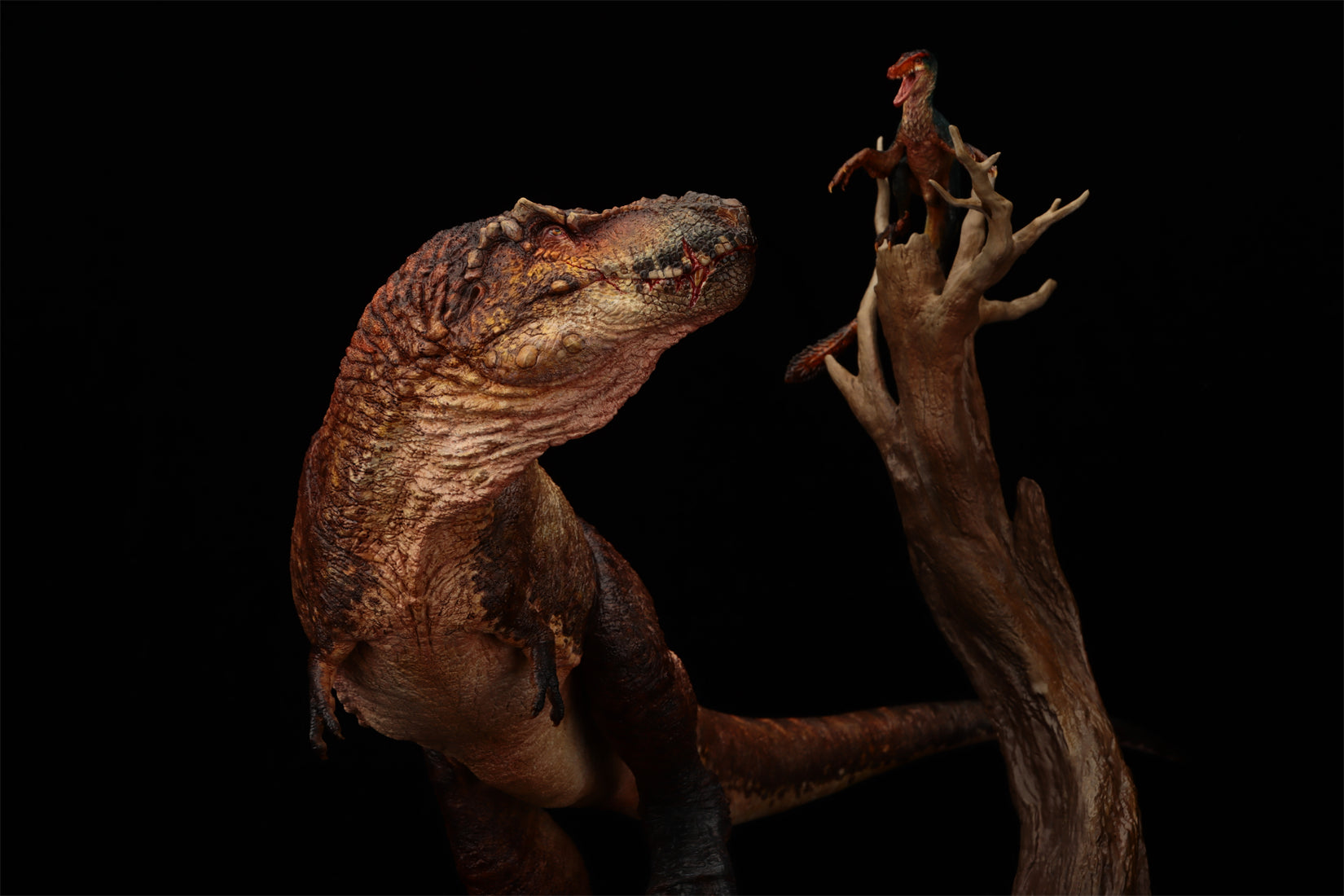 Ashine Alliance Tyrannosaurus Acheroraptor Scene Statue