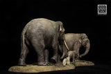 De CLAY Studio Asian Elephant Scene Statue