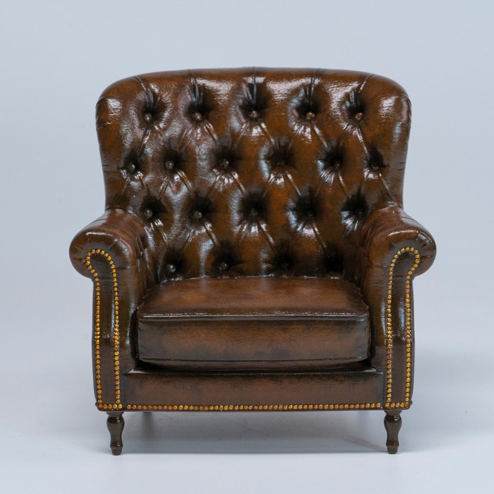 MMMTOYS Studio 1:12 Scale Brown British Vintage Sofa Figurine
