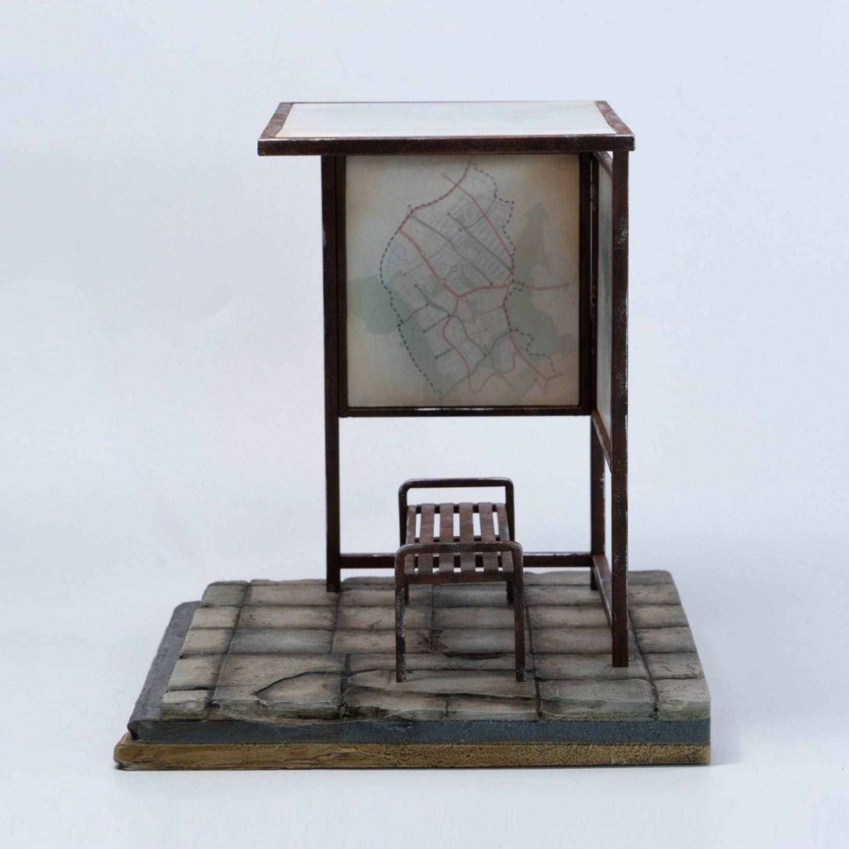 MMMTOYS Studio 1:12 Scale Bus Stop Diorama Figurine