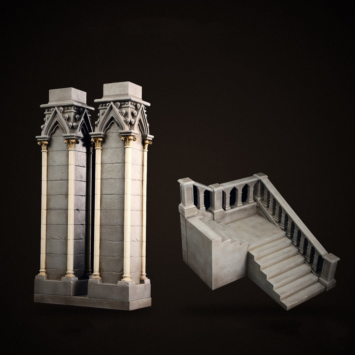 MMMTOYS Studio 1:12 Scale Gothic Cathedral Staircase Display Base