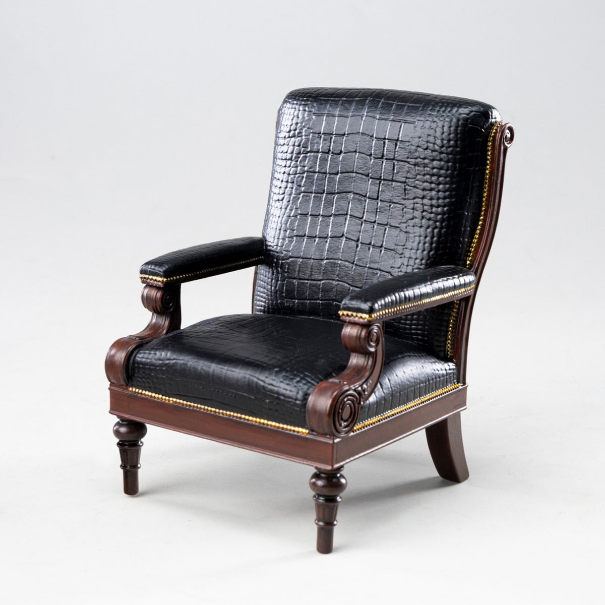 MMMTOYS Studio 1:12 Scale Black Croc Gentleman Armchair Model