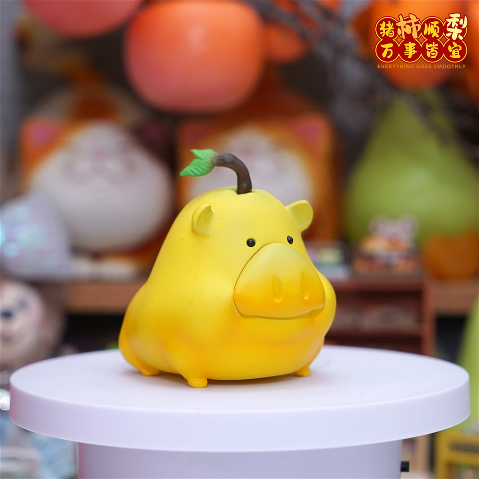 Propitious Pig Fruit Sculpture Resin Model