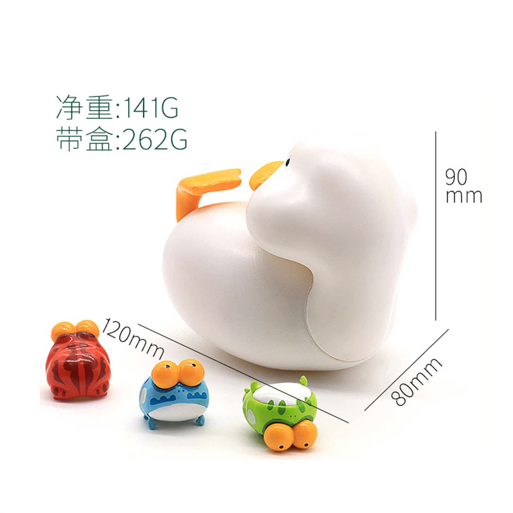 PVC Animal Sculptures Duck and Three Frogs Model Decor