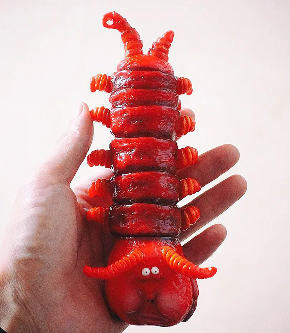 Red Centipede Articulated Head Insect Desktop Ornament