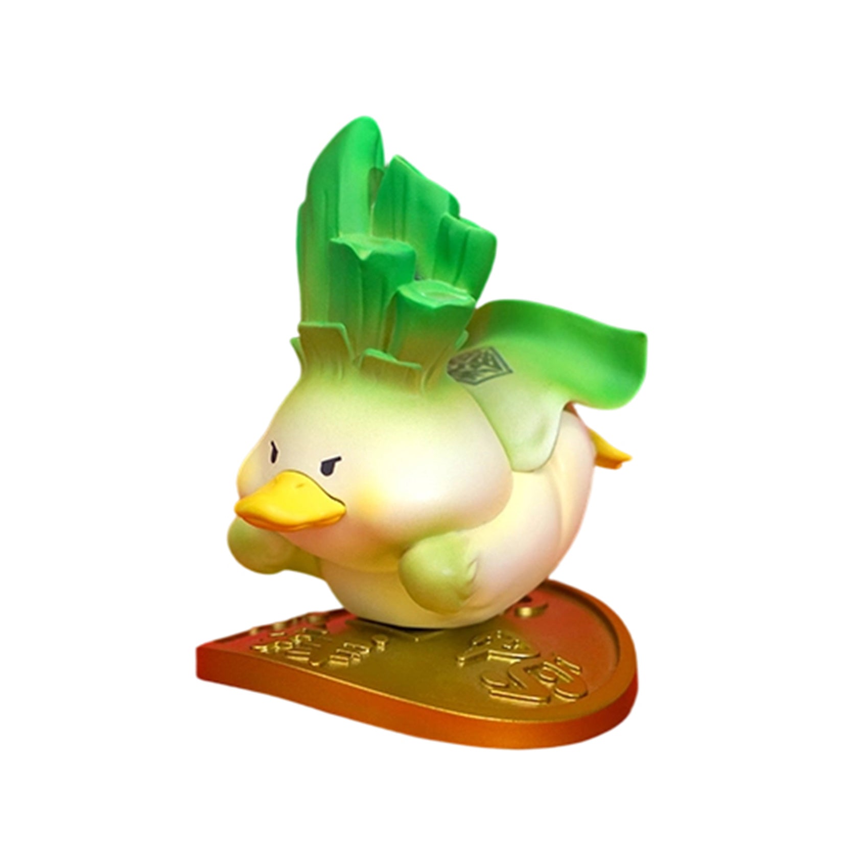 Figurine de canard porte-bonheur en résine 
