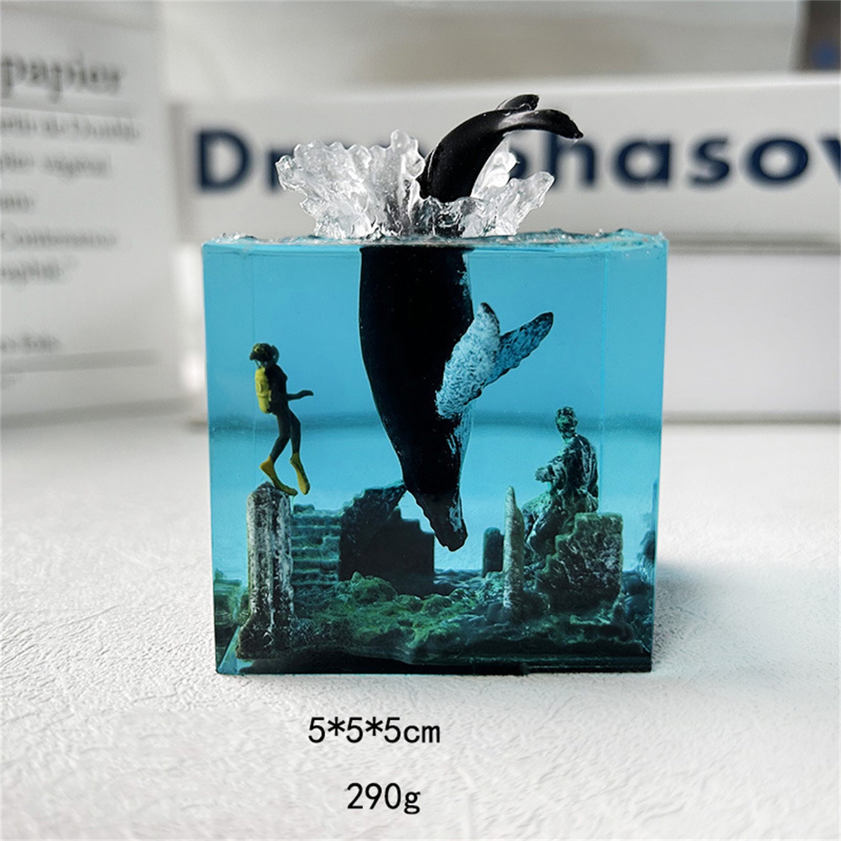 Resin Ocean Lamp Dolphins Model Humpback Figure