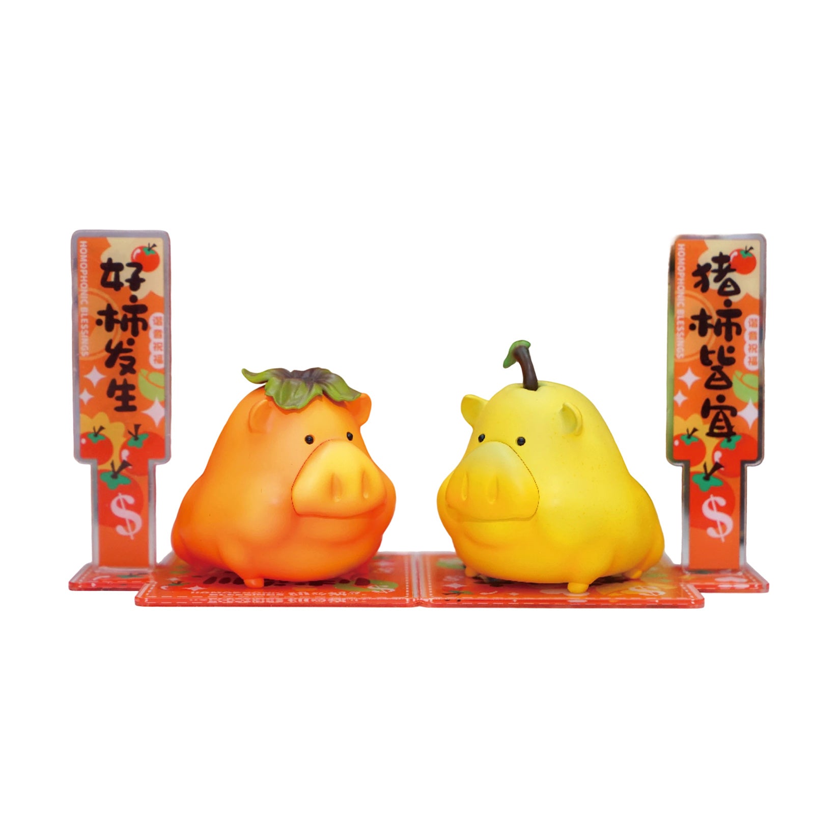 Propitious Pig Fruit Sculpture Resin Model