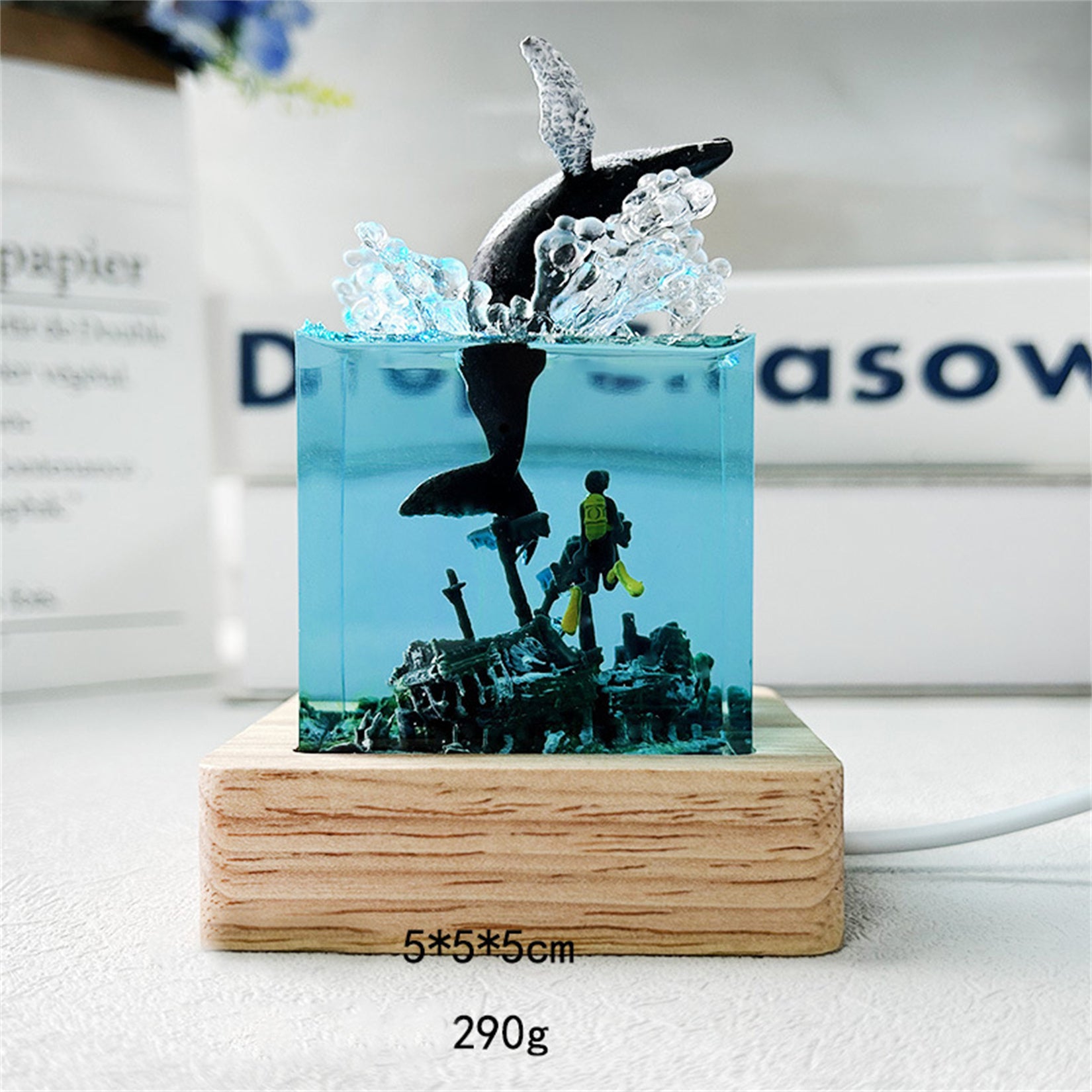 Resin Ocean Lamp Dolphins Model Humpback Figure