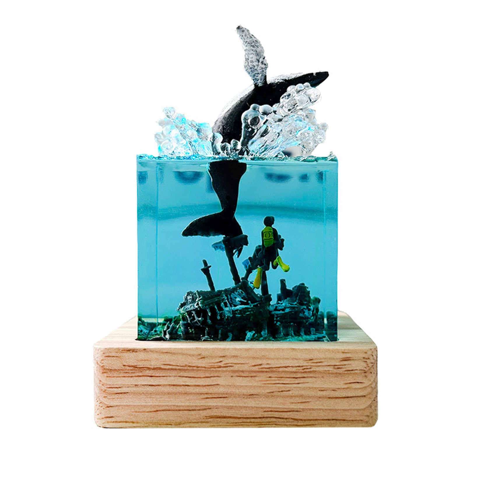 Resin Ocean Lamp Dolphins Model Humpback Figure
