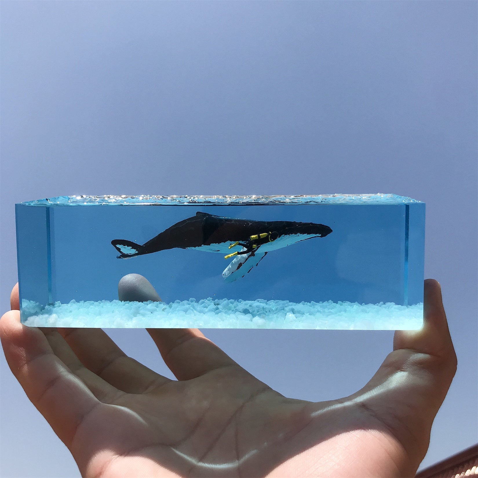 Whale Diver Ornament Resin Marine Animal Figure