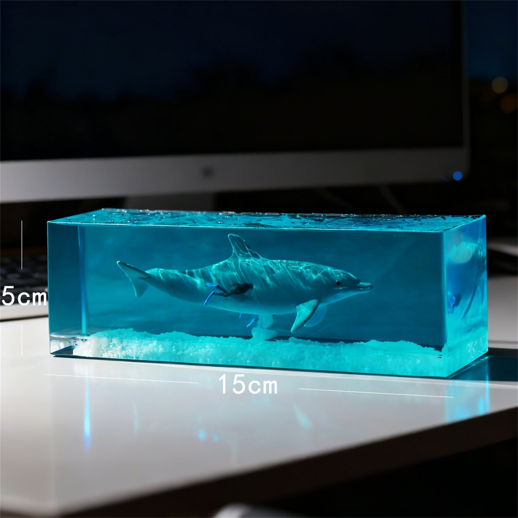 Blue Whale Megalodon Dolphin Resin Figurine