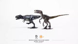 DINO DREAM Tyrannosaurus T Rex & Velociraptor Set FAUX-BRONZE Statue