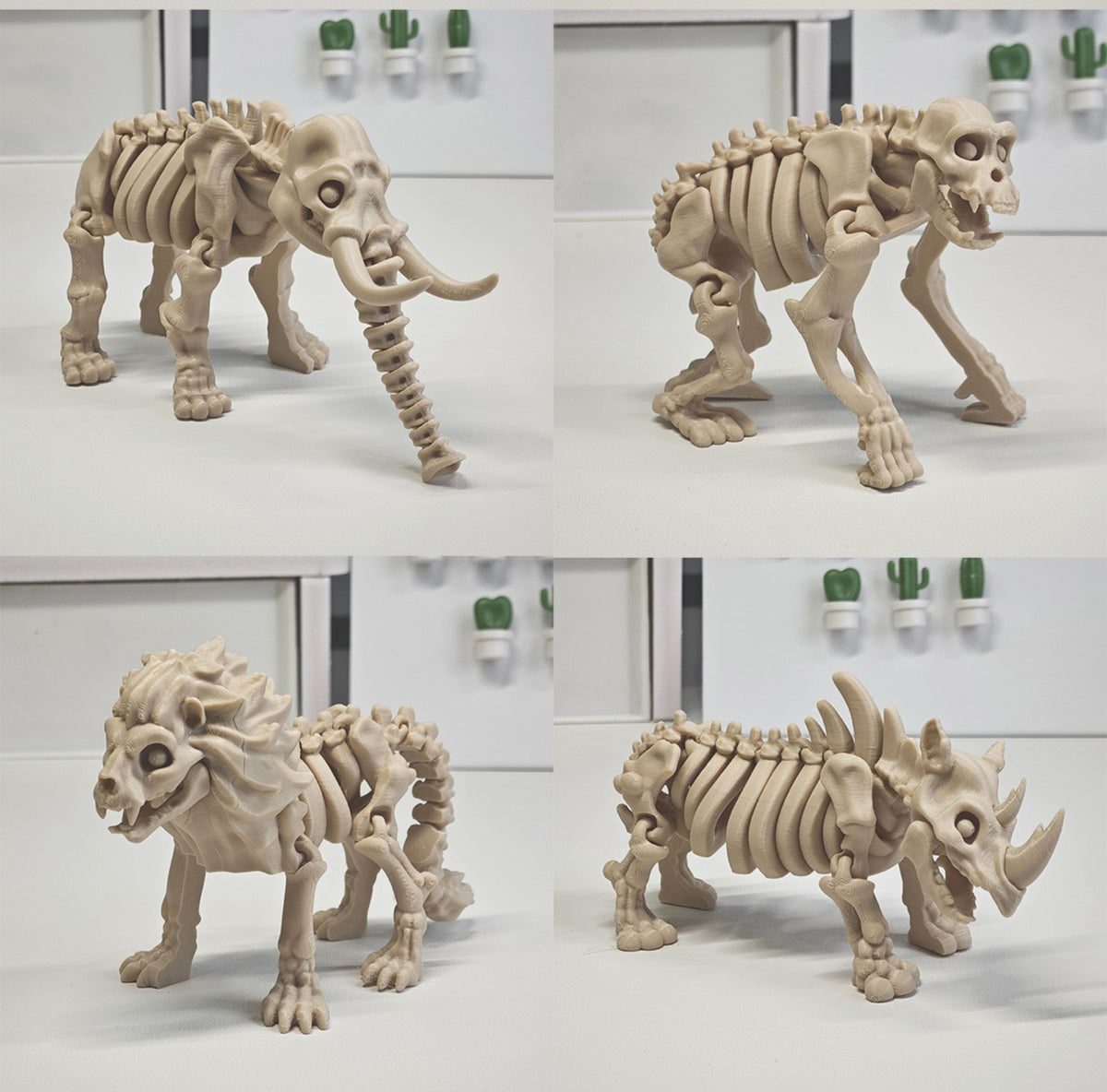 3D Printed African Animal Skeleton Articulated Figure