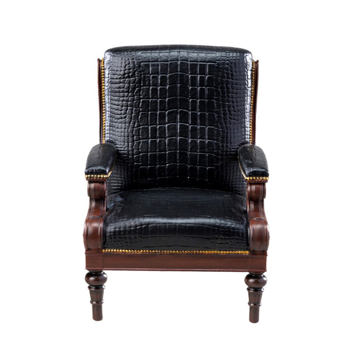 MMMTOYS Studio 1:12 Scale Black Croc Gentleman Armchair Model