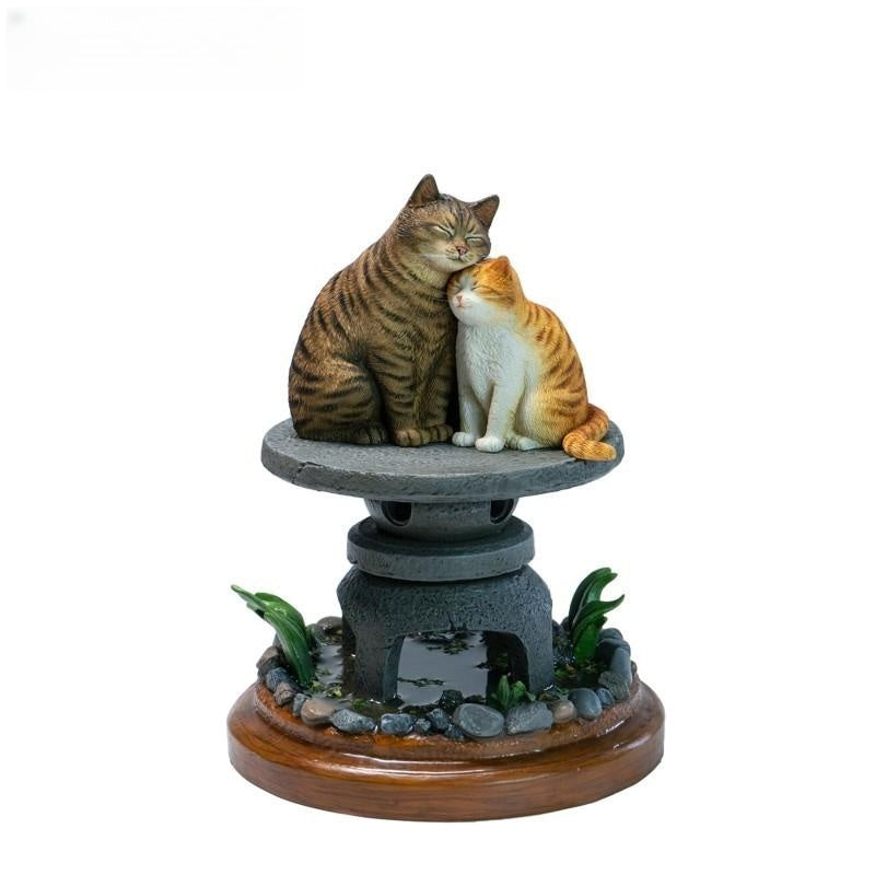JXK Cats Resting Among Stones Model