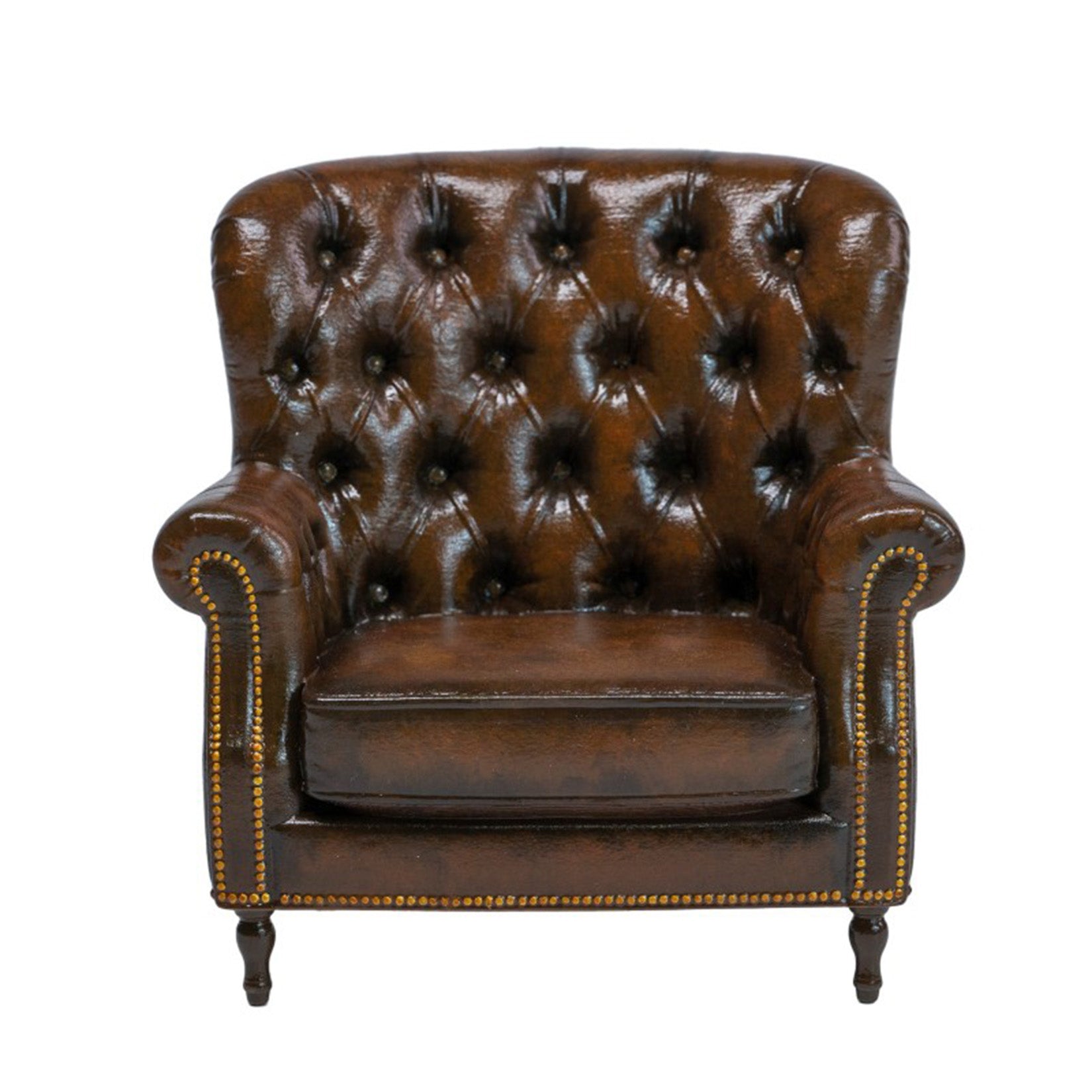 MMMTOYS Studio 1:12 Scale Brown British Vintage Sofa Figurine
