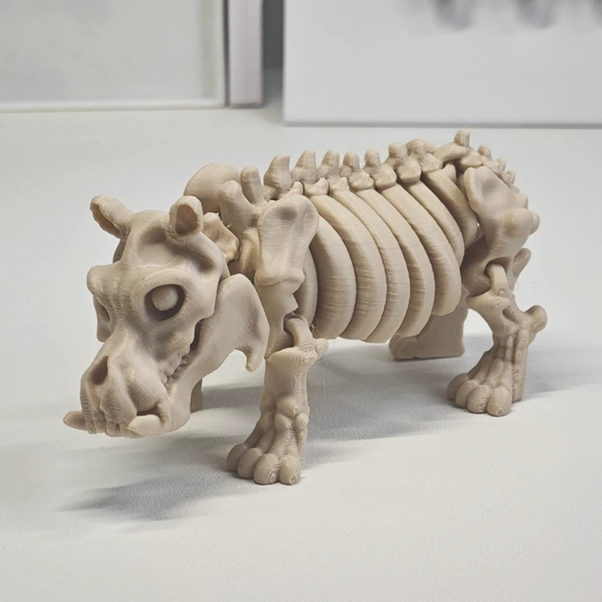 3D Printed African Animal Skeleton Articulated Figure